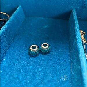 Elegant Blue Glass Bead Charm